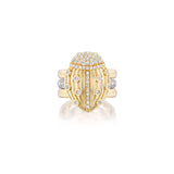 14k Diamond Love Bug Triple Shank Ring