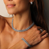 Diamond Curb Chain Choker Necklace