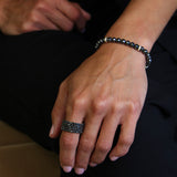 18k Black Diamond Beaded Bracelet with Diamond Rondelles