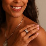 Diamond ID Curb Chain Ring