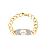 14k Gold Peace is the Answer Diamond ID Bracelet