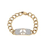 14k Gold Peace is the Answer Diamond ID Bracelet