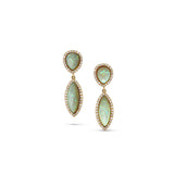 14k Ethiopian Opal Teardrop Earrings with Diamond Halo - One of a Kind
