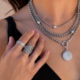 Mini Champagne Mix Diamond Cobblestone Cuff Ring