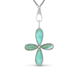 Indonesian Wood Opal Cross Pendant on Cable Chain with Diamond Swivel Clasp - One of a Kind