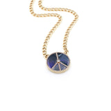 14k Gold Opal & Diamond Peace Sign Necklace "One of a Kind"