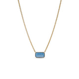 14k Aquamarine and Diamond Pendant on Cable Chain Necklace "One of a Kind"