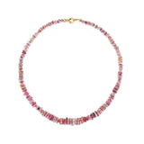 14k Multi Color Tourmaline Heishi Bead Necklace - One of a Kind