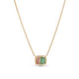 14k Watermelon Tourmaline Pendant on Cable Chain Necklace - One of a Kind