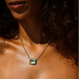 14k Watermelon Tourmaline Pendant on Cable Chain Necklace - One of a Kind