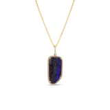14k Freeform Opal and Diamond Pendant - One of a Kind