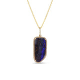 14k Freeform Opal and Diamond Pendant - One of a Kind