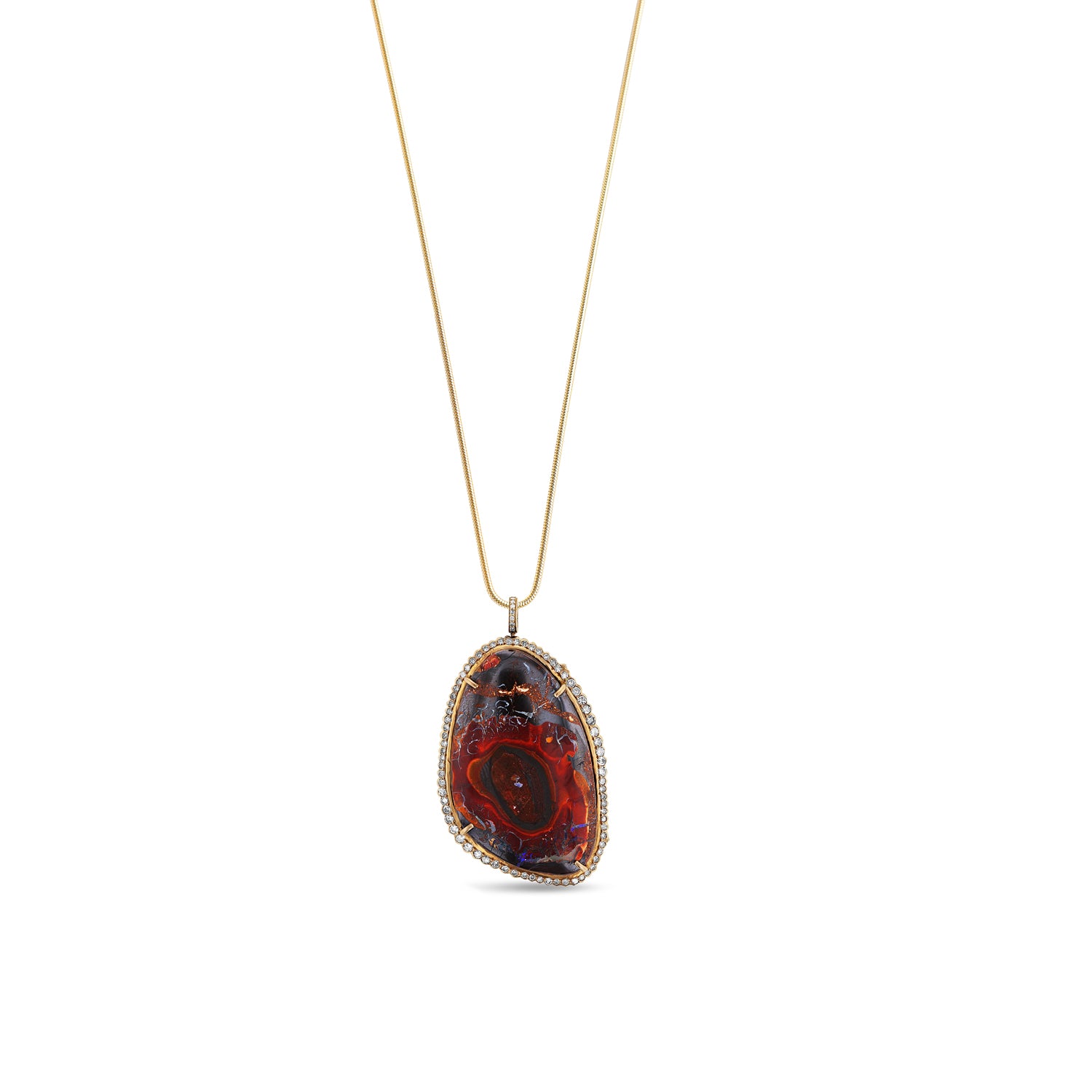 14k Yowah Opal Free Form Pendant - One of a Kind