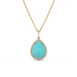14k Turquoise Waters Teardrop Pendant Necklace - One of a Kind