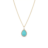 14k Turquoise Waters Teardrop Pendant Necklace - One of a Kind