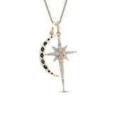 14k Gold Lune Étoile Necklace - One of a Kind