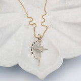 14k Gold Lune Étoile Necklace - One of a Kind