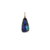 14k Boulder Opal & Diamond Pendant - One of a Kind