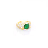 14K Emerald Diamond Bombe Ring "One of a Kind"