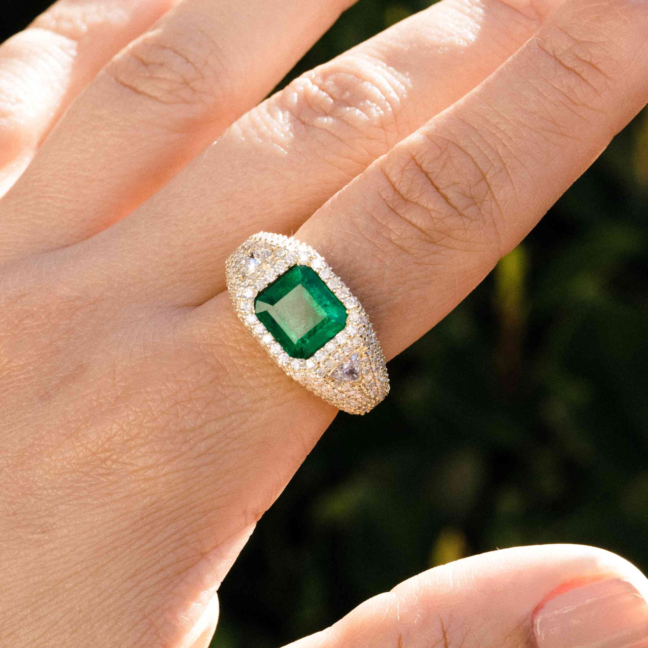 14 Carat Emerald Diamond Eternity Band - Raven Fine Jewelers