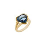 14k London Blue Topaz Heart Ring