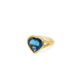 14k London Blue Topaz Heart Ring