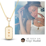 Custom Engravable 14K Diamond Dog Tag Necklace
