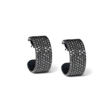 Black Diamond Hoop Cuff Earrings