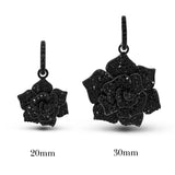 Pendentif mini rose en diamant noir