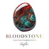 Big Sur Beach Stack - Bloodstone & Moss Aquamarine - 9 to 10mm beads