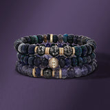 The Nicks Stack - 14k Black Diamond, Opal & Iolite - One of a Kind