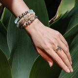 The Kelly Stack - 14k Aquamarine & Pearl Stack - One of a Kind