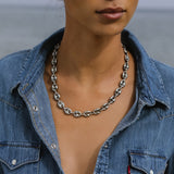 Large Puffy Mariner Link Necklace - 20"