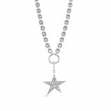 Diamond Cobblestone Star Pendant on Cable Chain Necklace