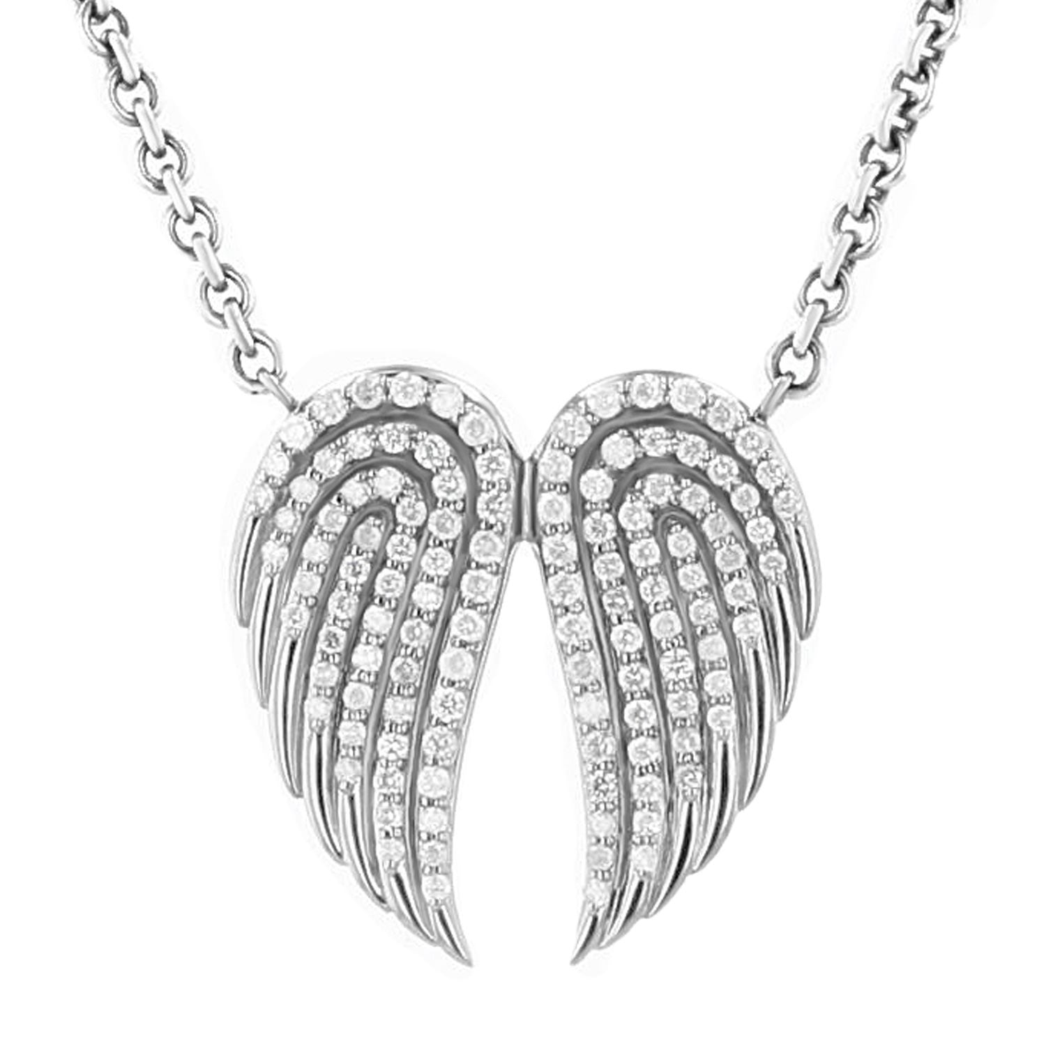 Wings Classic Large Diamond Pendant | In 18ct White Gold | Garrard