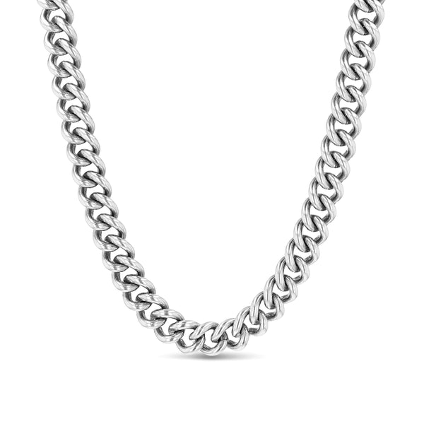 XL Curb Chain Necklace with Diamond Clasp - 17