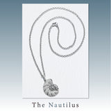 Collier avec pendentif coquillage nautile en diamant sur chaîne Belcher - 81 cm