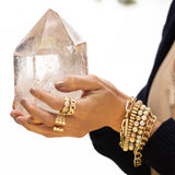 14k Mexican Fire Opal Bracelet with Diamond Rondellles