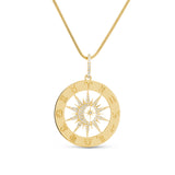 14k Zodiac Medallion on Snake Chain Necklace - 30"