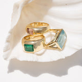 The Joni 14k Gold Cushion Cut Ring - Aquamarine "One of a Kind"