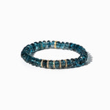 London Blue Topaz Beaded Bracelet with 14k Diamond Rondelles