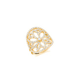 14K Gold Lotus Diamond Ring