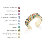 14k Mini Rainbow Cobblestone Confetti Cuff Ring