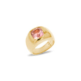 14k Yellow Gold and Pink Tourmaline Bombé Ring "One of a Kind"