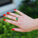 14k Yellow Gold and Emerald Bombé Ring "One of a Kind"