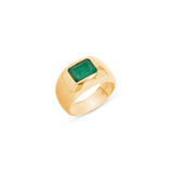 14k Yellow Gold and Emerald Bombé Ring "One of a Kind"