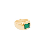 14k Yellow Gold and Emerald Bombé Ring "One of a Kind"