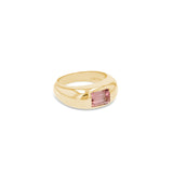 14k Yellow Gold and Pink Tourmaline Thin Bombé Ring "One of a Kind"