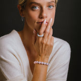 Rosy Outlook Rose Quartz and Diamond Bracelet