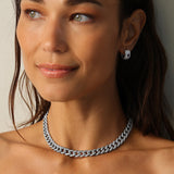 Diamond Curb Chain Choker Necklace